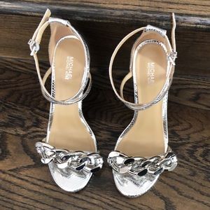 Like new Michael Kors silver heals